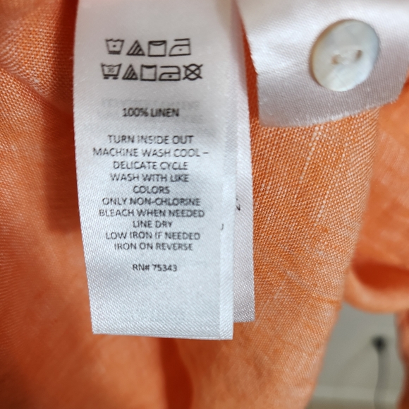 Sigrid Olsen Orange Button Down Shirt  SKU F16 - Picture 2 of 8